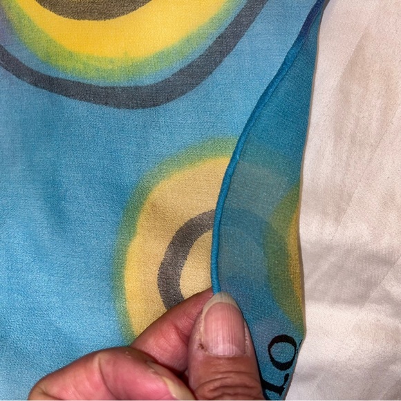 IRO Silk Chiffon Abstract Print • Art • Individually Hand Painted Scarf - Picture 6 of 8